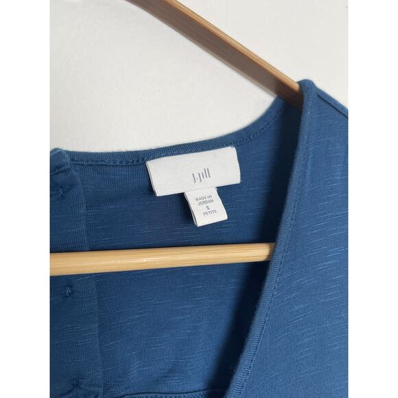 J Jill Dress Womens SP Blue Maxi Tank Keyhole Button Back Sun Dress Stretch - Picture 2 of 11